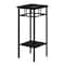 Monarch Specialties Accent Table, Side, End, Plant Stand, Square, Living Room, Bedroom, Black Laminate, Black Metal I 3278 - alternate 1